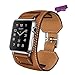 Price comparison product image SalesLa Smart Watch Band for Apple Watch 38MM iWatch Strap Genuine Leather Watchband (brown)