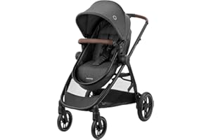 Maxi-Cosi Zelia S Trio Cochecito Bebe 3 Piezas, 0 - 4 Años, hasta 22 kg, Plegable, Compacto y Reclinable Silla de Paseo, con CabrioFix S i-Size Silla Coche Bebe, Accesorios, Bolso Cambiador, Dark Grey
