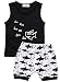 Boys Sleeveless T Shirt Kids Summer Shark Cartoon Top + Pants Clothing 0-24 Months (18-24 Months)