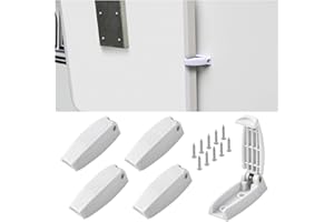 JNNJ 5 Pieces Rounded Baggage Door Catch, Plastic Baggage Door Latch Camper Trailer Storage Door Holder Clips, Accessories External Catch Holder Latch for Motorhome Camper Traile Baggage(White)
