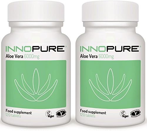 Aloe Vera Tablets Duo Pack | High Grade, Vegan, Vegetarian Society Approved | 240 Tablets x 6000mg | Innopure