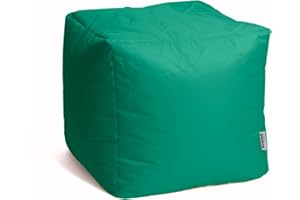 Avalon - Pouf Poggiapiedi CUBO Jive, Puff Poggiapiedi Divano quadrato, Puffo Imbottito in Tessuto Tecnico Resistente e Antistrappo, Comodo e Impermeabile, Made in Italy(45cm-Verde smeraldo)