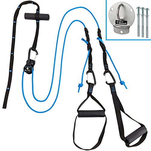aeroSling ELITE (Modell 2017) - Sling Trainer mit Umlenkrolle, Türanker, Online-DVD, Poster