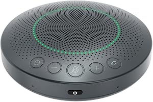 Matosio BluePod Altavoz de conferencias Bluetooth y USB -la función VoiceLoc y VoiceCap con 6 micrófonos omnidireccional de 360 ° -para una sala de reuniones o un ordenador de teletrabajo