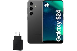 Samsung Galaxy S24 y Cargador 45W, Teléfono Móvil con IA, Smartphone Android, 8 GB RAM, 256 GB Almacenamiento, Cámara 50MP, Batería Larga Duración, Negro Onyx (Versión Española)
