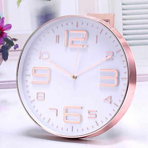 G wall clock Simple Three-Dimensional Word Clock Fashion Clock,Rose gold,12 inches