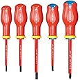 Facom ATP.J5VE Set of 5 PROTWIST® SCREWDRIVERS 1000 Volts insulated for PHILLIPS® screws & for slotted screws
