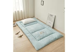 YOUGANG Japanische Bodenmatratze, Futon-Matratze für Tatami-Schlafsaal, extra dick, faltbar, aufrollbar, gepolstert, atmungsaktiv, Bodenliege, Gästebett (Grün, 120 x 200 cm)