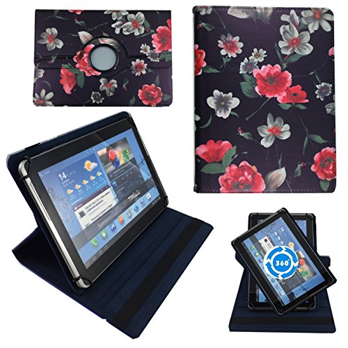SCHWARZE BLUME 10 Zoll Tablet Tasche Schutz Hülle Stand Etui für DENVER TAQ-10223G + Stift