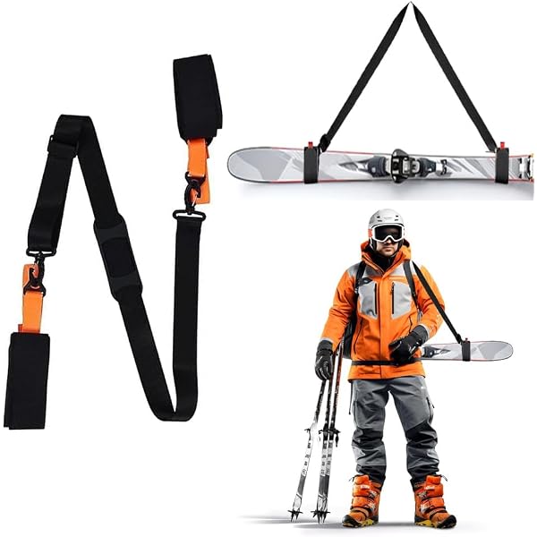 Sangle Réglable Porte-Skis NOPKESV | Bandoulière Pour Skis Et Bâtons - Transport Facile Aux Sports D'Hiver