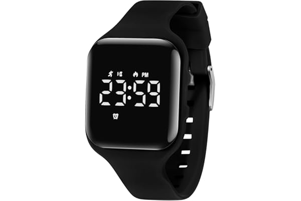 aswan watch Montre Digitale Enfant avec Chronomètre, Eclairage, Alarme, Date,Podomètres Marche Non Connecté-Montres Sport pour Fille Garcon avec Bracelet en Silicone