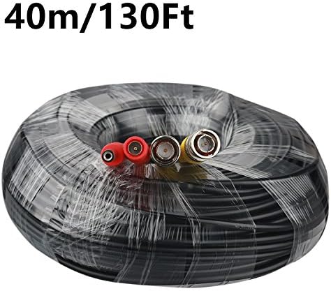 40M / 130FT BNC Video Power Cable Security Camera Cable for CCTV Surveillance DVR System Installation