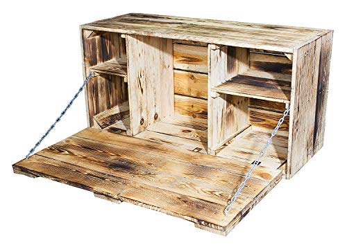 Großer geflammter Hängeschrank mit integrierter Arbeitsplatte 81x41x31cm