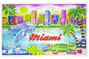 World By Shotglass Miami Florida Cotton Tea Kitchen Towel 19" x 30"
