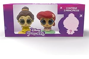 #sbabam, Disney Princess Toys, Principesse Disney Bambole con Occhi Glitter, 3 Pz, Giochi per Bambini da Edicola, Principesse Disney Piccole, Disney Gadget e Regalo Bambina con Personaggio a Sorpresa