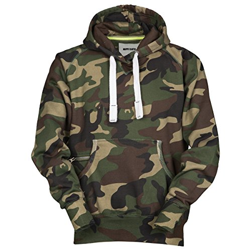 Herren Pullover Camouflage Hoodie Grün Kapuzenpullover Pulli mit Kapuze