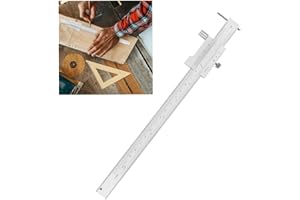 STEEIRO Messschieber, Markierungsmessschieber, 0-200 mm Edelstahl-Taschenmessschieber, Parallelmarkierungen, Messschieber-Messwerkzeug, mit Feststellschraube