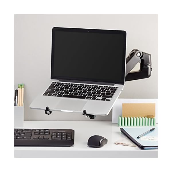 Amazon Basics Notebook Arm Mount Tray, Ergonomic, Black - Image 3