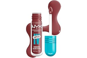 NYX Professional Makeup Brillo de Labios Hidratante, Color y Brillo Efecto Húmedo, Hasta 12H de Hidratación, Con Vitamina B12 y Magnesio, Lip IV Hydrating Gloss Stain, Tono: Hydra-Honey