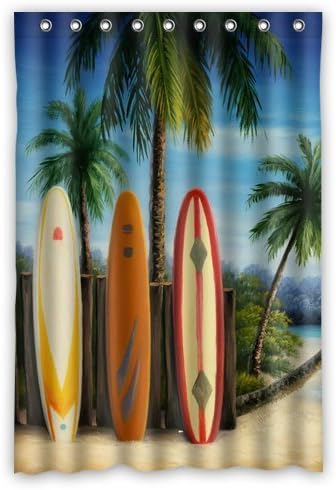 DAMEILIN Surfboard Waterproof Fabric Polyester Custom Shower Curtain 48" X 72"