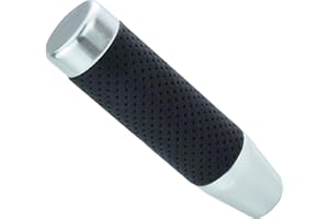 Temzzer 5" Long Shift Knob Polished Alloy Heavy Gear Lever Head Car Shifter for Most Manual Automotive Vehicles (Silver)