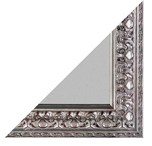 Spiegelprofi, Spiegel, Wandspiegel, Rahmenspiegel, inklusive Aufhänger, Facette, altsilber, 50/150 cm - 2