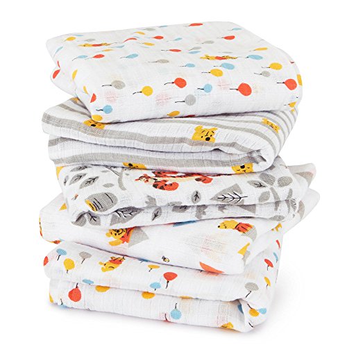 aden by aden + anais Musselin Quadrate (Winnie the Pooh, 60 x 60 cm, 5 Stück)