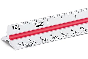Mr. Pen Architectural Scale Ruler, 12 Inch, White, Contractor's Scaling Ruler, Drawing & Drafting Tool