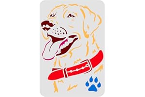 FINGERINSPIRE Stencil per cani Labrador 29,7 x 21 cm Stencil per cani Labrador Retriever per pittura stencil viso Labrador riutilizzabile per pittura su legno piastrelle carta tessuto pavimento parete
