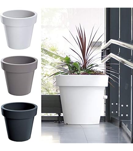 Geli E&K bertopf 80cm anthrazit Pflanztopf Blumentopf Kunststoff Ecken und  Kanten: Amazon.de: Garten