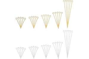 PH PANDAHALL PandaHall Alfileres de Cabeza de Bola de latón para Pendientes, Colgantes, Joyas, Oro y Plata 600 Piezas, 1,6/2 / 2,2/2,6/3 / 5cm