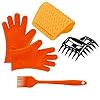 Ecosway Grill Kochen Sets Silikon Bbqkochen Handschuhe Pulled Pork Fleisch Klauen Untersetzer Matten Und Backpinsel Fr Indoor Outdoor Kochen Grillen Backen Grill Hitzebestndig