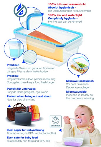 Rotho Frischhaltedose „Clic & Lock“, Aromafeste Aufbewahrungsbox mit Deckel, Inhalt 3 l, transparente Kunststoffbox (23.9x16x13.6 cm) mit Clip-Verschluss, BPA-freie Vorratsdose spülmaschinengeeignet - 3
