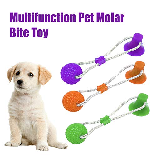Delisouls-Chien-Jouet--Mcher-Multifonction-Animal-de-Compagnie-Molaire-Chien--Mordiller-Jouet-Sant-Efficace-Dents-Nettoyage-Rsistant-Coupe-Ventouse-Style-Chien-Jouet-Balle-pour-Chien