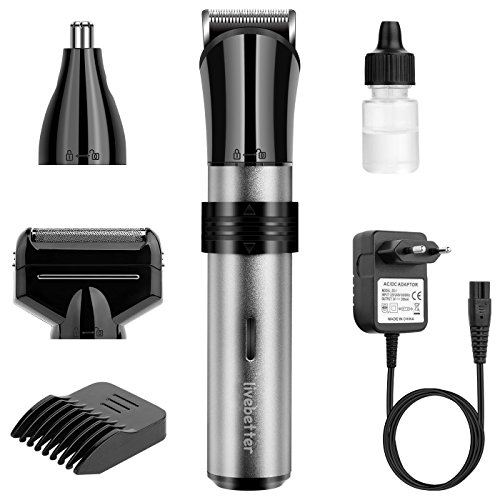 Livebetter tagliacapelli Tagliapeli Barba elettrica trimmer Rasoio naso professionale con schermo impermeabile ricaricabile