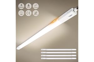 Tonffi 4 Pièces Reglette Tube LED 150cm, 60W 7000LM Luminaire Plafonnier LED Étanche IP65, Pouvant être lié Luminaire LED pour Atelier, Garage, Bureau, Cave Blanc Neutre 4000K