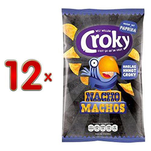 Croky Nacho Chips Nacho Machos medium Hot Paprika 12 x 120g Karton