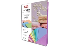 DHP Pack de 100 Portada para Encuadernar de Polipropileno, 0,45 mm de grosor, Formato A4, Púrpura Pastel