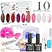 NYK1 Shellac Kit BEVERLY HILLS 10 Colours Gel Nail Shellac Starter Kit Complete. Absolutely Everything Included for Salon Perfect MANICURE & PEDICURES. 36w UV Lamp, 30ml Prep&Shine Sticky Residue Remover, 200 Lint Free Wipes, CND Mini Solar Oil, 100ml Acetone Remover, 12 GLITTER POWDER Nail Art Pots, plus Lots More. Top Coat and Base Coat already included with Full NYK1 Simple Instructions