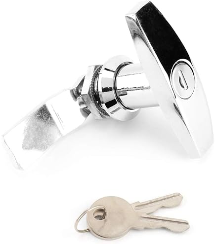 Serrure En T Pour Porte De Garage Ou Boîte à Outils - Fixation Arrière, 2 Clés Incluses - 2
