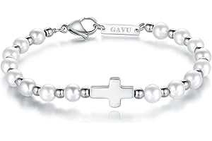GAVU Bracelet Perle Charm Croix Homme