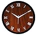 IT2M 11" Round Wooden Look Wall Clock With Glass For Home / Bedroom / Living Room / Kitchen - Roman Numbers (Non Ticking, Sweeping Movement) RS.699.00