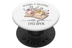 GESCHENKE FÜR LESERINNEN - READING IS DREAMING PopSocket PopGrip: Lesen ist Träumen mit offenen Augen, Happy Book Day mit austauschbarem