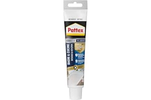 PATTEX Sigillante Bianco Bagni&Cucine 3x Protection, Silicone Bianco per Bagno Antimuffa, Silicone Impermeabile, Flessibile e a Lunga Durata, 1 Tubo da 50 ml