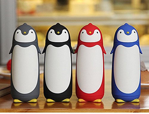 280 ml Edelstahl Pinguin Tasse Thermos Fläschchen Bodenstaubsauber Fläschchen schwarz - 2