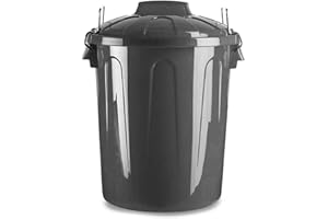 AC - Cubo de Basura con asa metálica 21 L - Cubo basura para exterior e interior - Cubo de almacenaje - Fabricado en plástico - Ideal para el hogar, trabajo, hostelería, etc - Color Gris Oscuro