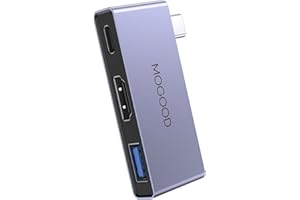 MOGOOD Hub da USB C a HDMI, Hub HDMI 3 in 1 per Macbook Air, adattatore multiport USB3.0 Dock USB C Hub a HDMI 4K, porta di ricarica rapida USB Tipo C PD per MacBook Pro, Google Chromebook, HP e TV