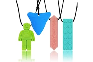 TUXEPOC Sensory Chew Necklaces for ADHD, Autism, Biting Needs, Oral Motor Chewy Tool, Silicone chewlery Necklace(Green)