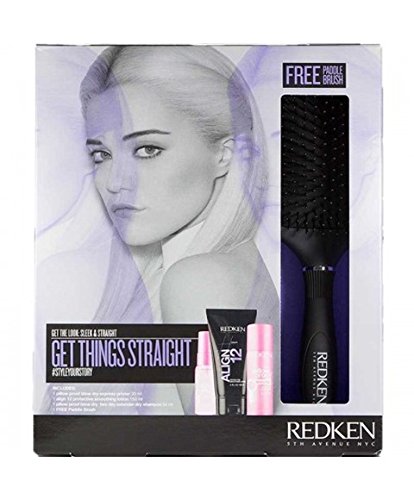 redken get things straight gift pack with free paddle brush