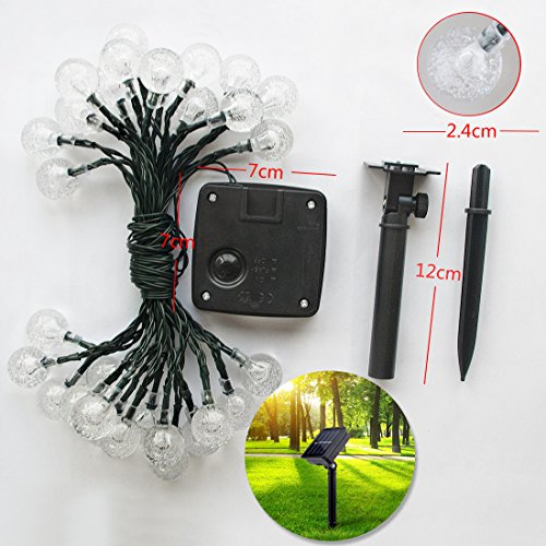 Satu Brown 30er LED Solar Lichterkette Garten Globe Außen Licht Warmweiß 6,5M, Dekorative Beleuchtung für Terrasse, Party, Hochzeit, Camping, Weihnachten, Hof, Outdoor, Fest Deko usw. - 5